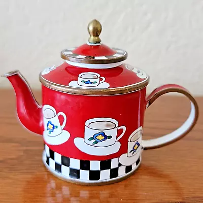 Vintage Kelvin Chen Miniature Enamelware Teapot • $20