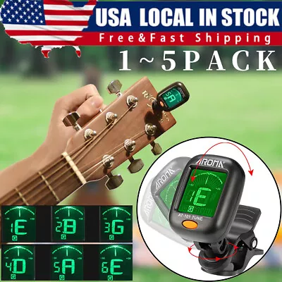 LCD Clip On Chromatic Acoustic Electric Guitar Bass Ukulele Banjo Violin Tuner • $5.88