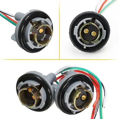 2X Pigtail Wire Female LED Brake 1157 Stop Turn Signal Light Bulb Socket Harness • $9.99