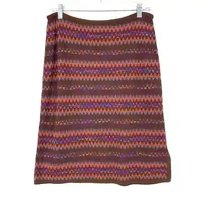 Missoni Women’s Size 44 US L A-Line Skirt Multicolor Zig Zag Striped Knit • $54.58