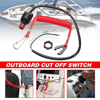 Universal Engine Boat Outboard Emergency Kill Switch Safety Stop Lanyard Marine • $10.77