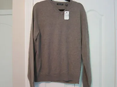 $79 • Buy NWT Saks Fifth Avenue 100% Cashmere V-Neck Sweater LARGE; Retail $195