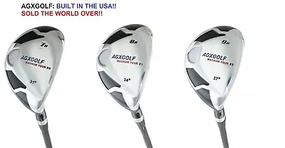 Agxgolf Mens Right Hand: #7 8 & 9 Hybrid Iron Set Graphite: Select  Your Flex • $230.90