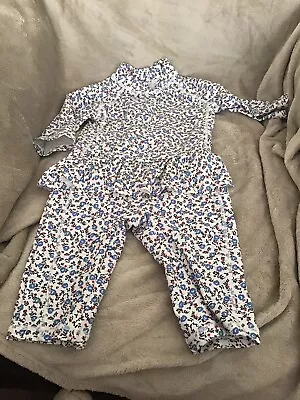 Mothercare All In One UV Suit/Swimming Costume 18/24 Months UPF 40+ Flowers Zip • £7.99