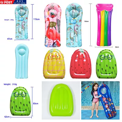 Children Kids Inflatable Surfboard Float Row Water Skis Float Row Flamingo Bed • $32.35