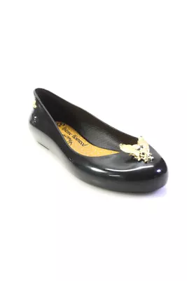 Melissa By Vivienne Westwood Graphic Animal Accent Slip-On Flats Black Size 8 • $42.69
