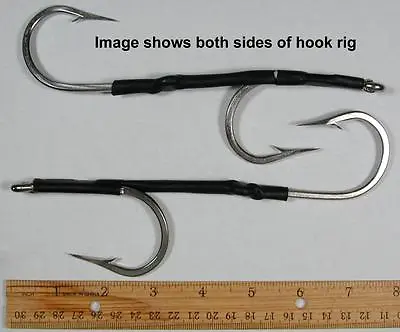 5 7691S 10/0 Double Hook Rigs Stainless 180° Offset Wahoo Tuna Dorado Marlin NEW • $29