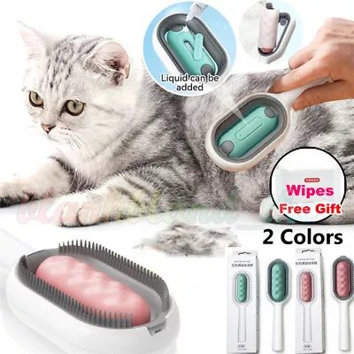 Dog Brush With Water Tank Cat Brush Pet Cleaning Hair Removal Comb With Wipes • £7.89