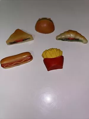 Vintage Refrigerator Magnets Food (Lot Of 5) Hamburger Hotdog French Fries • $12.79