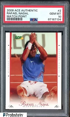 2008 ACE Authentic Match Point Tennis #2 Rafael Nadal PSA 10 GEM MINT • $0.99