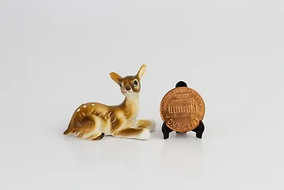 Vintage Miniature Bone China Deer Fawn Figurine Diorama Fairy Garden • $7.99