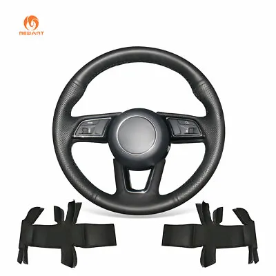 MEWANT Artificial PU Leather Car Steering Wheel Cover Wrap For Audi A3 A4 A5 Q2 • $51.59
