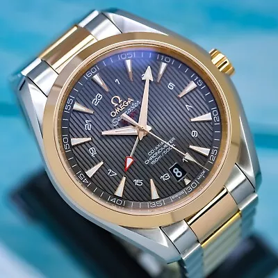 Omega Seamaster Aqua Terra GMT Two Tone Steel & Gold 43mm / 231.20.43.22.06.003 • $8100