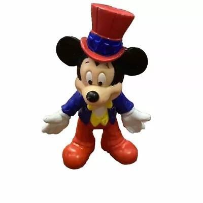 Disney Mickey Mouse With Top Hat Posable 3.75” Disney Toy Figure Epcot Center • $7