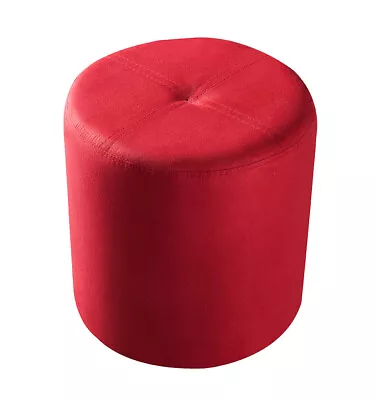 Kings Brand Furniture - Josue Round Ottoman Stool Red Microfiber • $49.99