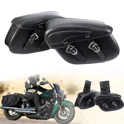 Motorcycle Side Saddle Bags Black For Harley Fatboy Heritage Softail Classic • $129.99