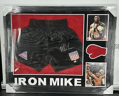 Mike Tyson Signed Autograph Framed Trunks Tyson COA • $700