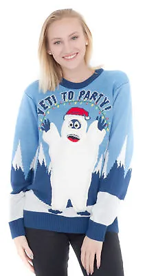 Yeti To Party Abominable Snowman Light Up Blue Ugly Christmas Sweater • $59.95