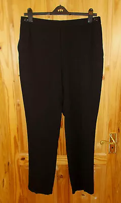 M&S Black Part-elasticated Waistband Smart Tailored Office Suit Trousers 18L 46 • £6