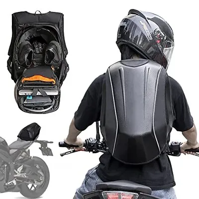Motorcycle Backpack Waterproof Bag Hard Shell Backpack Carbon Fiber Motorbike  • $79.24