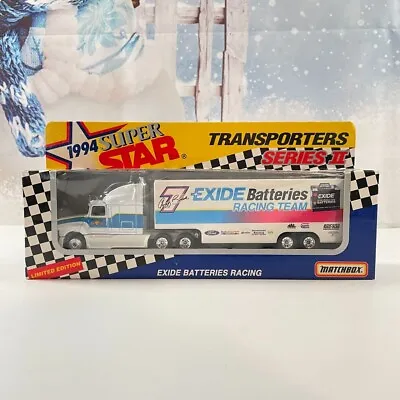 1994 MATCHBOX SUPER STAR TRANSPORTE SERIES II EXIDE BATTERIES Geoff Bodine 1/80 • $10.95