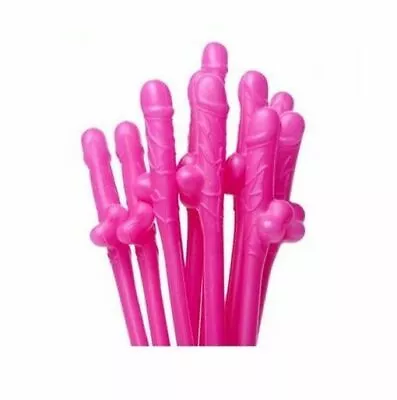 Pink Willy Penis Dick Dicky Drinking Bachelorette Hens Party Straws 10 20 & 30 • $7.70