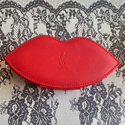 Yves Saint Laurent Makeup Brush Red Lips Pouch Set Novelty VIP Gift New • $128.23