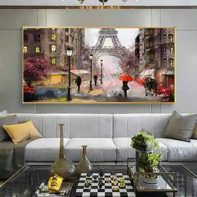 Abstract Eiffel Tower Landscape Canvas Painting Wall Art Posters Prints Picture • $7.91