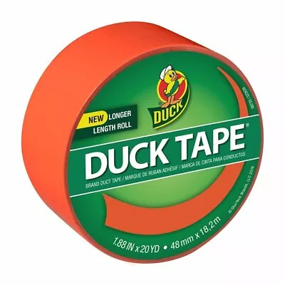 NEW Duck Brand 1.88 In. X 15 Yd. Duct Tape Neon Orange Heavy Duty Strong • $9.95