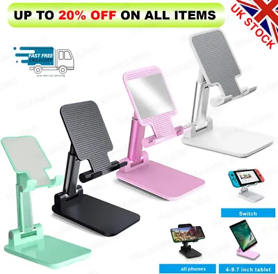 Portable Mobile Phone Stand Desktop Holder Table Desk Mount For IPhone IPad Tab • £6.49