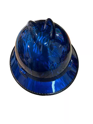 MSA Full Brim VGuard Hard Hat Blue Negative Flags Fiber Hydro Dipped W/edgegard • $120