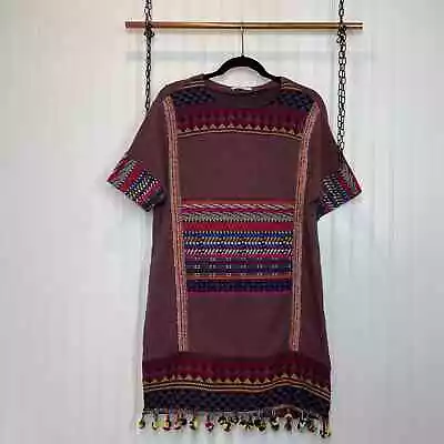 Zara Trafaluc Women’s Southwestern Tribal Ethnic Woven Tapestry Tunic Dress S • $24