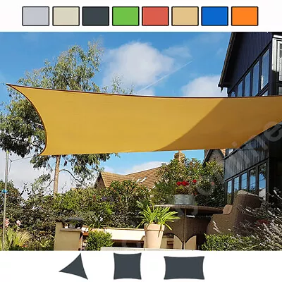 Outdoor Shade Sail Patio Suncreen Awning Garden Sun Canopy 98% UV Block New • £31.95