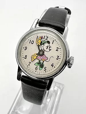 Mini Mouse Walt Disney Hand Wind Mechanical Ladies Watch NEW Leather Band • $39.50