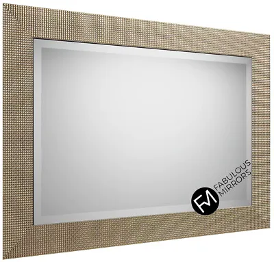 John Lewis Cassandra Champagne Rectangular Wall Mirror Choice Of Size And Colour • £292.04