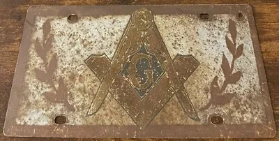 Vintage Mason Booster License Plate Masonic Freemason STEEL • $29.99