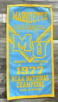 Marquette Warriors Al McGuire Basketball 1977 NCAA National Championship Banner • $39.99