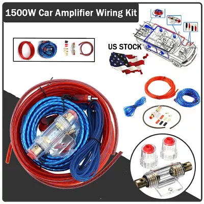 1500W Car Video Audio Amplifier Install Wiring Kit AMP RCA Cable Set Wire Fuse • $13.79