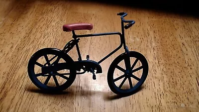 Vintage Folk Art Bicycle Handmade Steel & Hard Rubber Painted Blue Original Red • $10.99