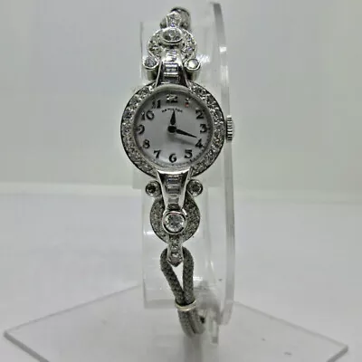 Vintage Hamilton 780 17J Platinum And 1.5 CT TW Diamond Lady's Watch • $995