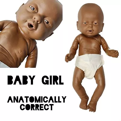 Vtg Anatomically Correct Baby Doll Newborn Infant African American Female Girl • $17.95