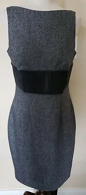$40 • Buy Bebe Tara Subkoff Pencil Bow Black Gray Dress Sz 8 Wool Medium