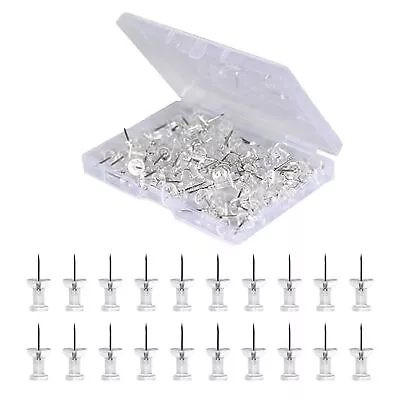 100Pcs Clear Push Pins For Bulletin Board Thumb Tacks For Wall Corkboard Map ... • $6.76