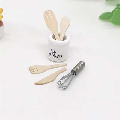 Knife Fork Spoon Whisk Jar Set Dollhouse Miniature Kitchen Accessory 1:12 Decor • $3.17
