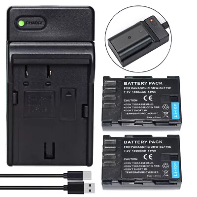 2x Battery +Charger For Panasonic Lumix DC-GH5M DC-GH5L DMC-GH3 DC-G9 DMC-GH3A • $35.79