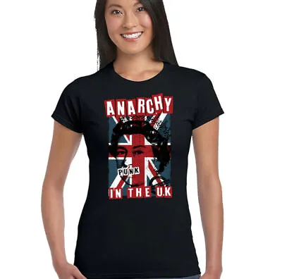 Anarchy In The UK Womens Punk Rock T-Shirt Union Jack Clash • £10.99