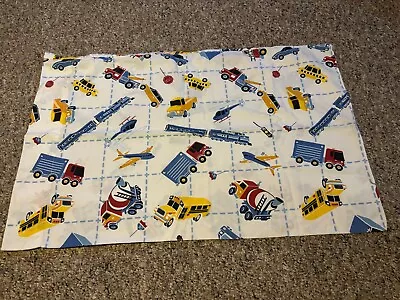 Vintage Dan River Standard Size Pillowcase Construction Vehicles Bus & Airplane • $10