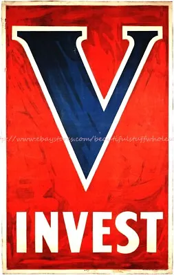 Office Wall World War One V Invest US Victory Bonds & Liberty Loans Paper Poster • $16.86