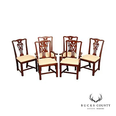 $1295 • Buy Pennsylvania House Chippendale Style Set Six Cherry Dining Chairs