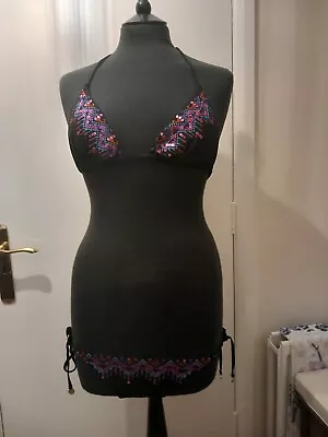 New Matthew Williamson Black Sequin Bikini. Sz 12. • £20